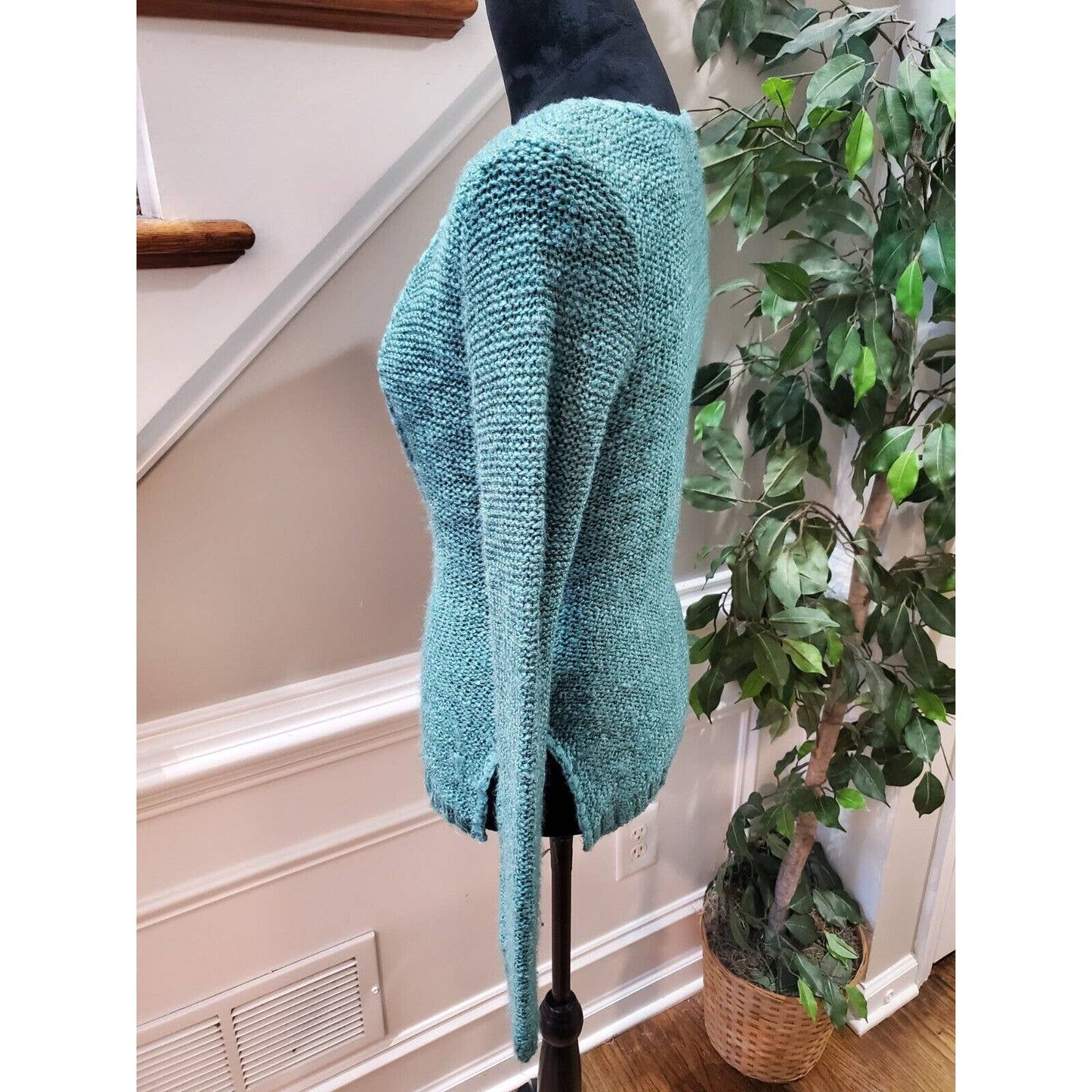 American Rag Women's Blue Acrylic Scoop Neck Long Sleeve Knit Sweater XS