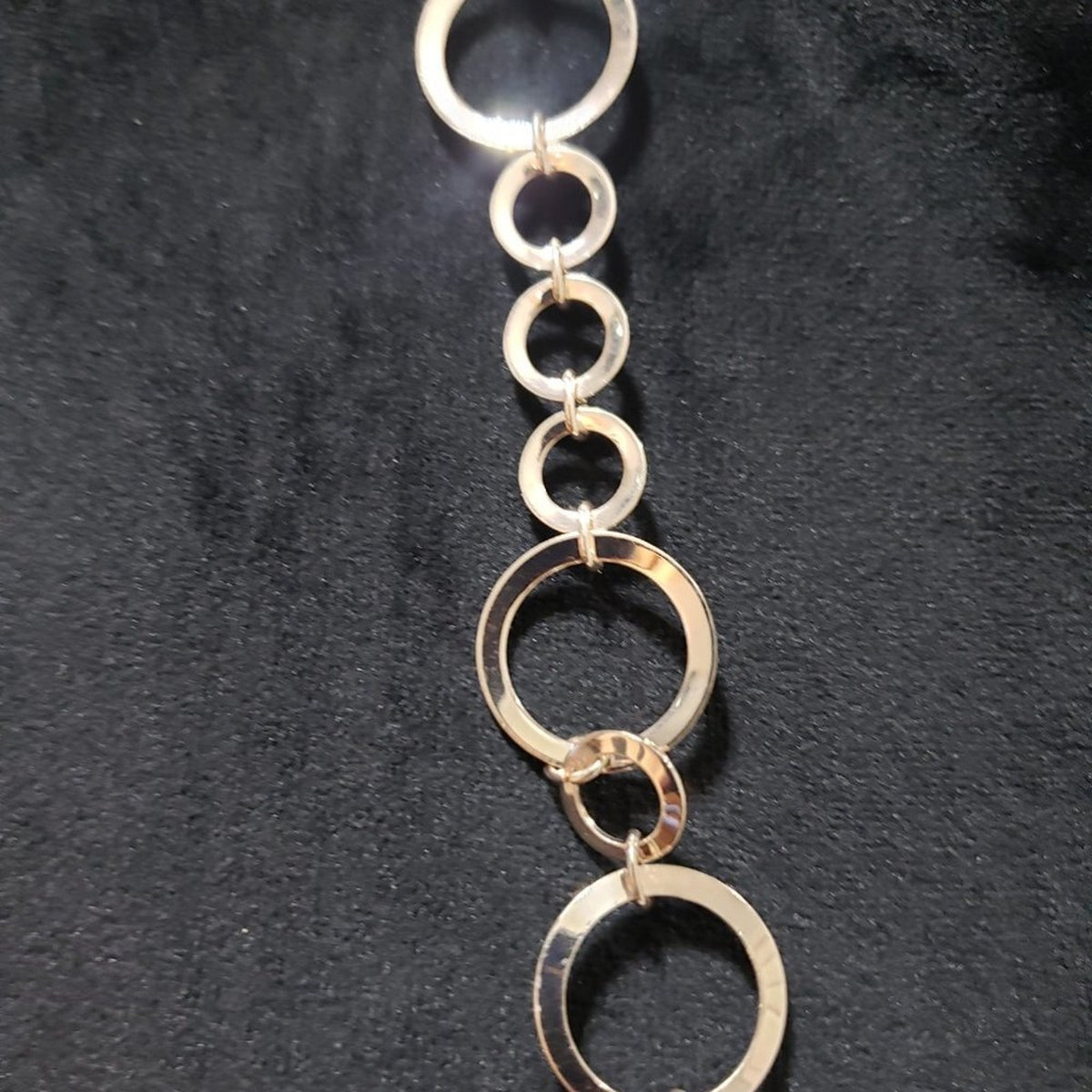 Women's Gold Geometric Circle Link Modern Simple Chic Elegant Jewelry Necklace