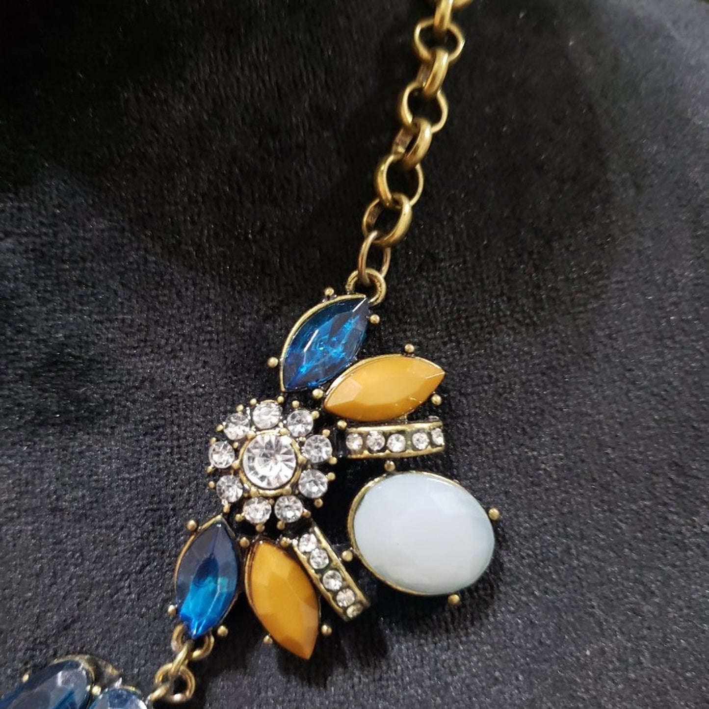 Women's Multicolor Beaded Chunky Bib Necklace Statement Necklace