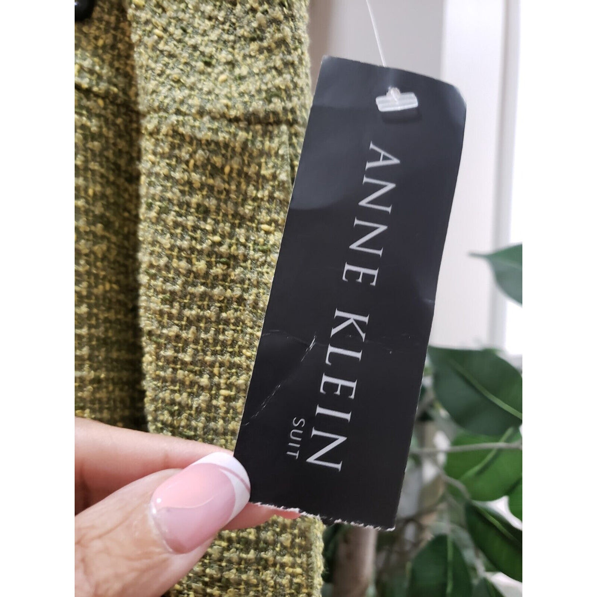 Anne Klein Women's Green Polyester Casual Back Zipper Knee Length Skirts Size 10