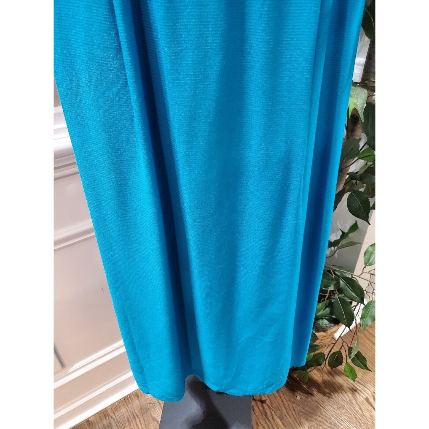 Vintage Sarah Elizabeth Blue 100% Rayon Round Neck Sleeveless Long Maxi Dress 12