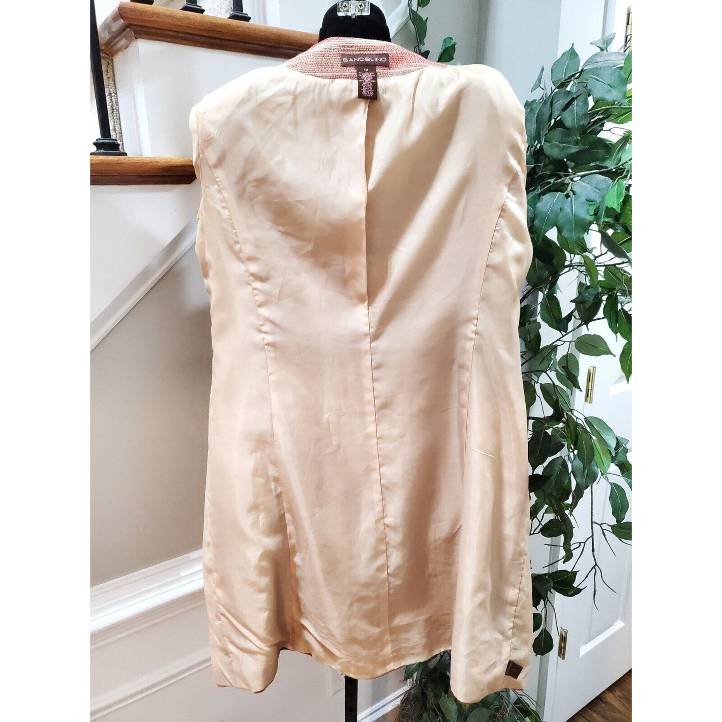 Bandolino Women Multicolor Acrylic Long Sleeve Buttons Front Long Jacket Size 12