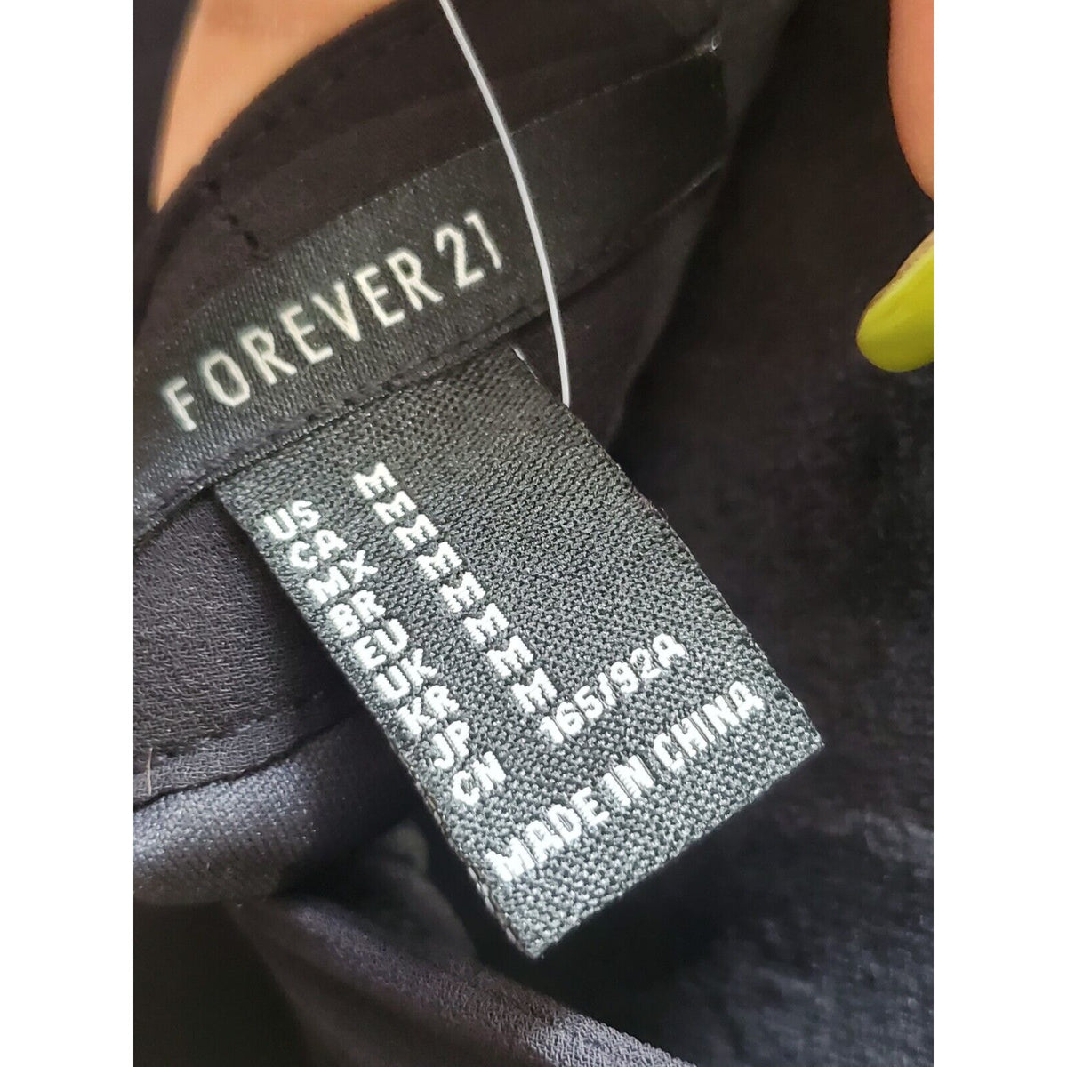 Forever 21 Women's Black Polyester V-Neck Sleeveless Casual Knee Length Dress M
