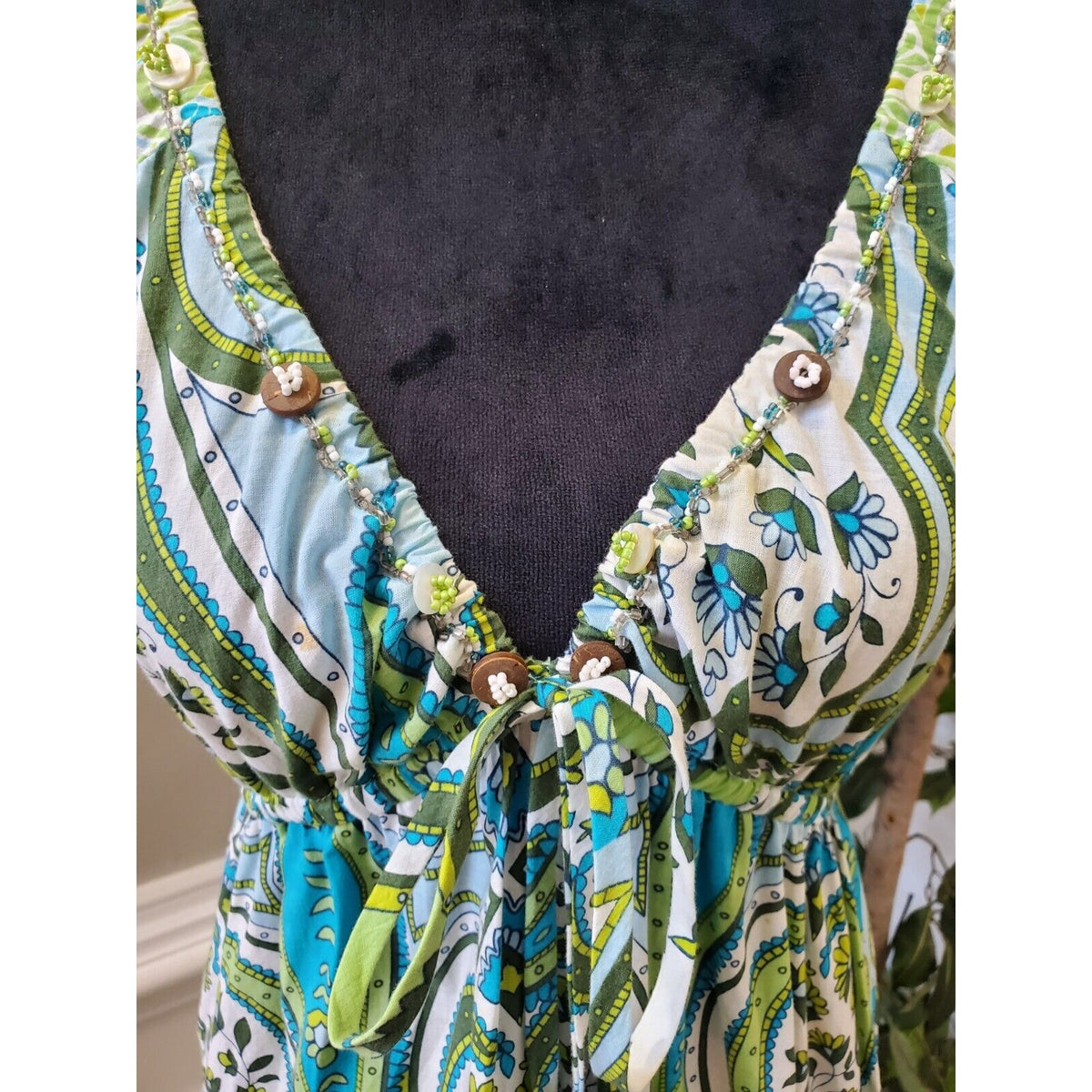 Blissitude Womens Multicolor Floral 100% Cotton Short Sleeve Sheath Dress Medium