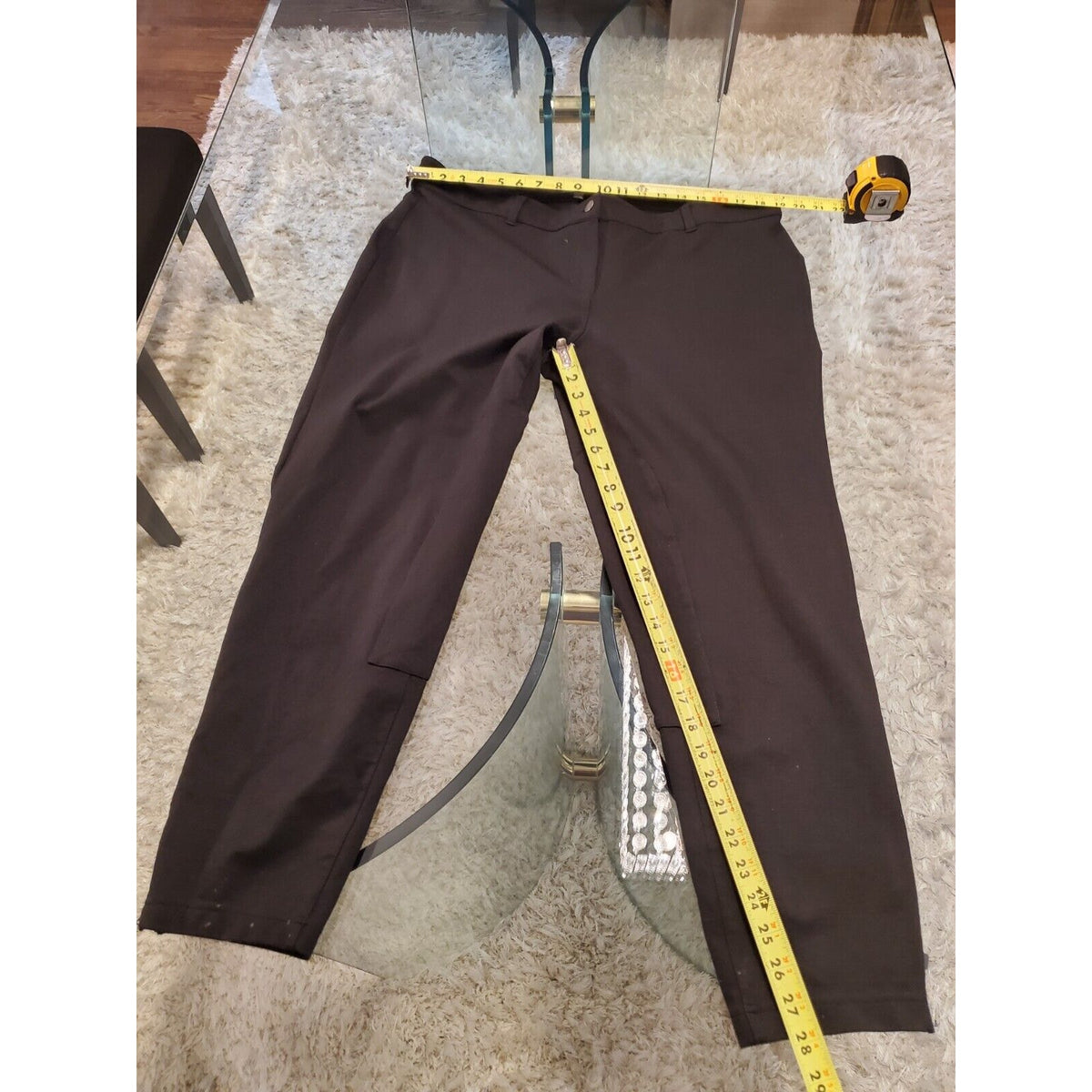 Eileen Fisher Womens Black Rayon Pockets Zipper Front Casual Pants XL
