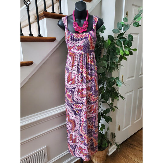 Isabella Demarco Women's Multicolor Scoop Neck Sleeveless Long Maxi Dress Small