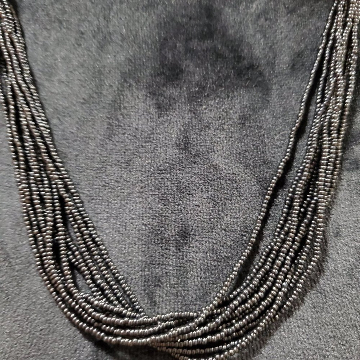 Women's Black Multilayer Round Beaded with Lobster Clasp Fashion Jewelry Necklac
