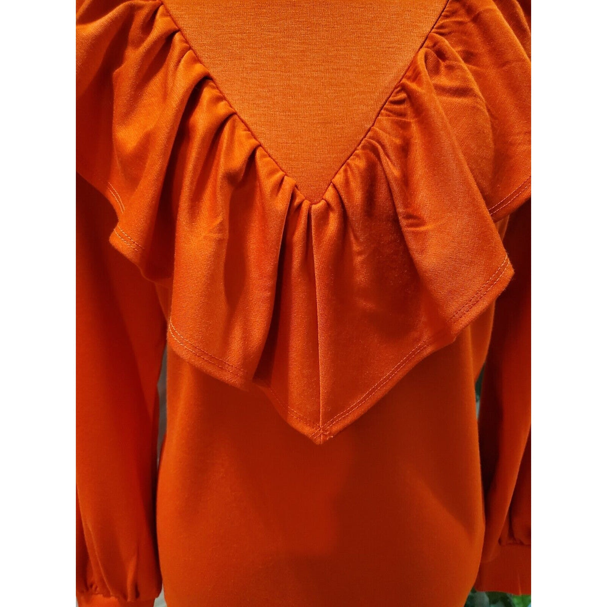 WHO WHAT WEAR Women's Orange Long Sleeve Turtle Neck Knee Length Dress Medium