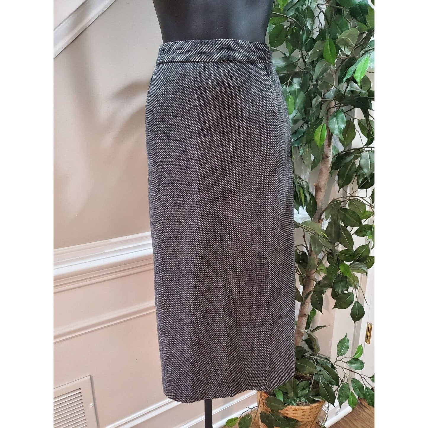 Vintage ONNA Collection Gray Wool Single Breasted Blazer & Skirt 2 Pc's Suit M