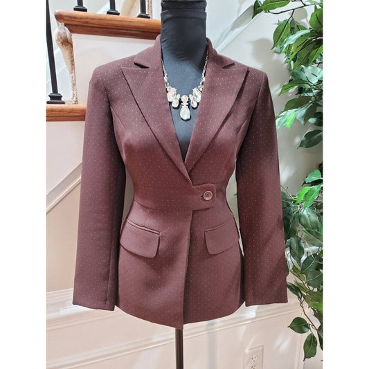 Moda International Women's Polyester Long Sleeve Single Breasted Jacket Blazer 2