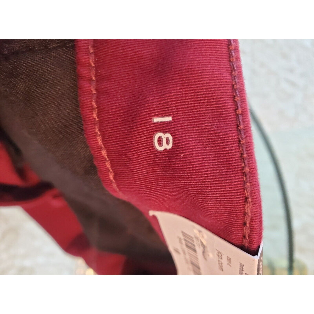 St Johns Bay Womens Red Slash Mid Rise Flat Front Girlfriend Chino Pants Size 18
