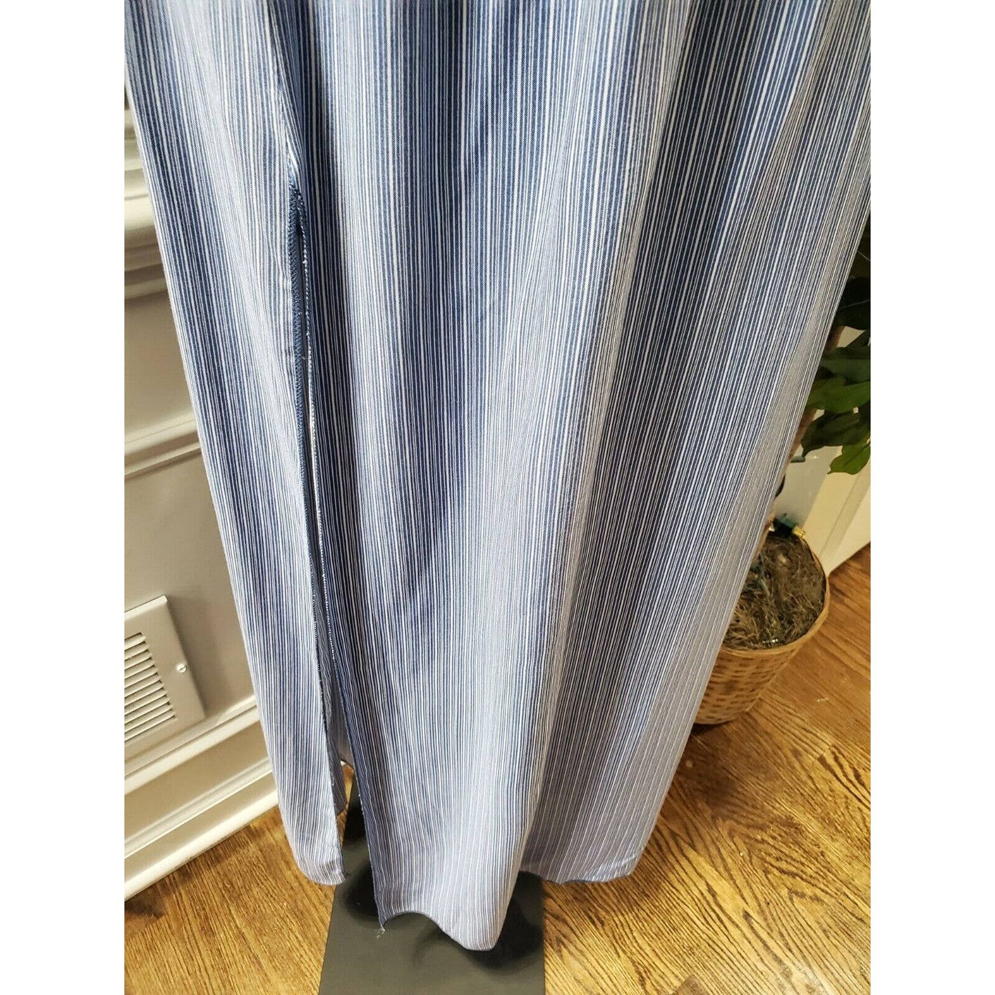 Boutique Lula & Lala Women's Blue Rayon Long Sleeve Scoop Neck Maxi Dress Size M