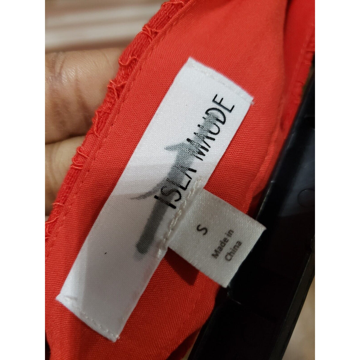Isla Maude Womens Red Lace Floral Cotton Elastic Waist Casual Capri Pants Small