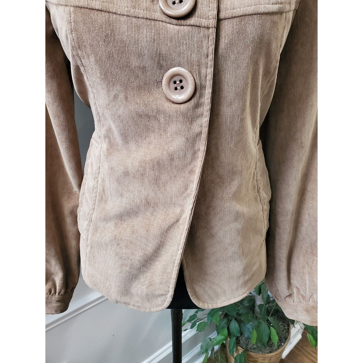 Erin London Womens Brown Single Breasted Three Buttons Front Coat Size Medium