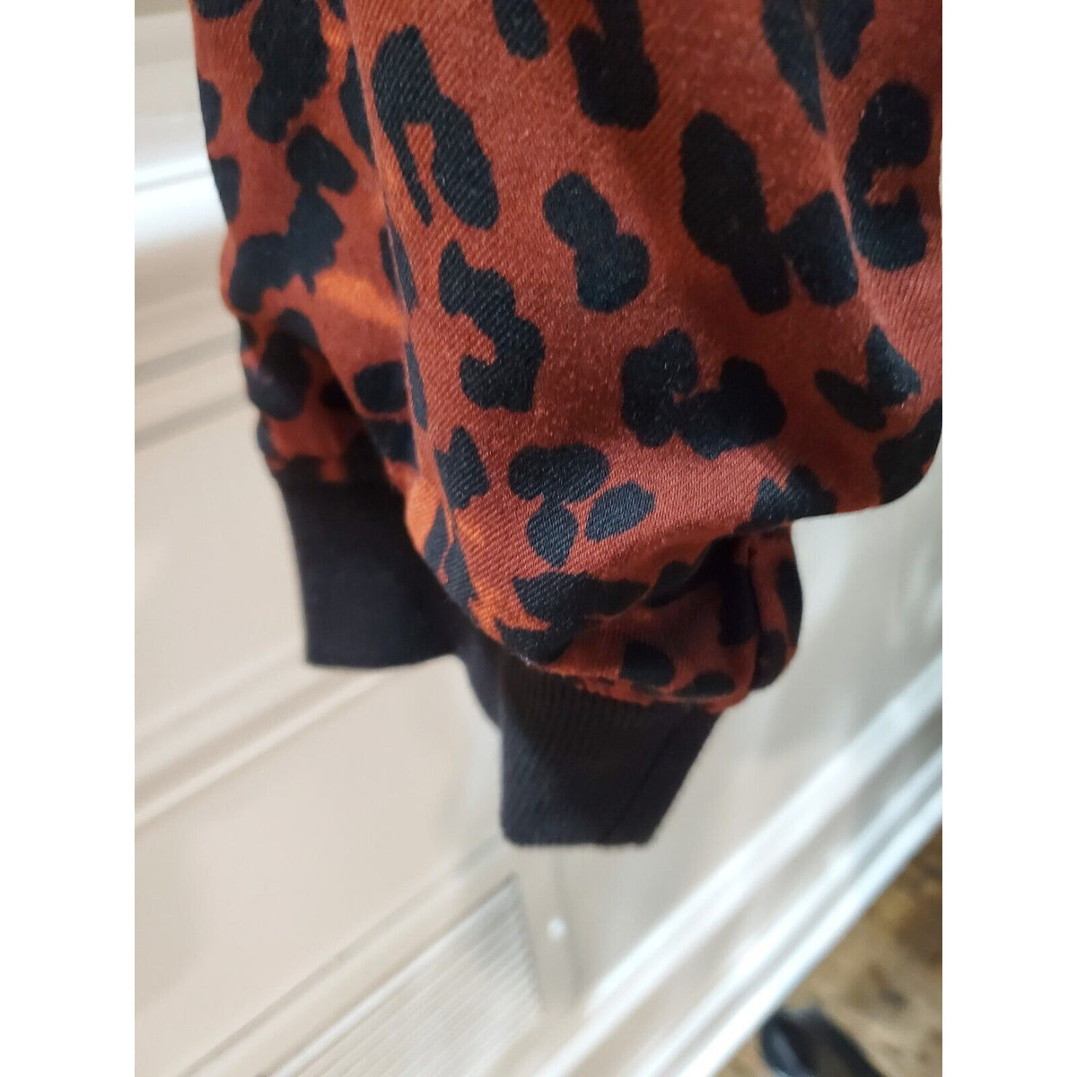 Beachlunchlounge Womens Red & Black Leopard Print Full Zip Front Jacket Size XL