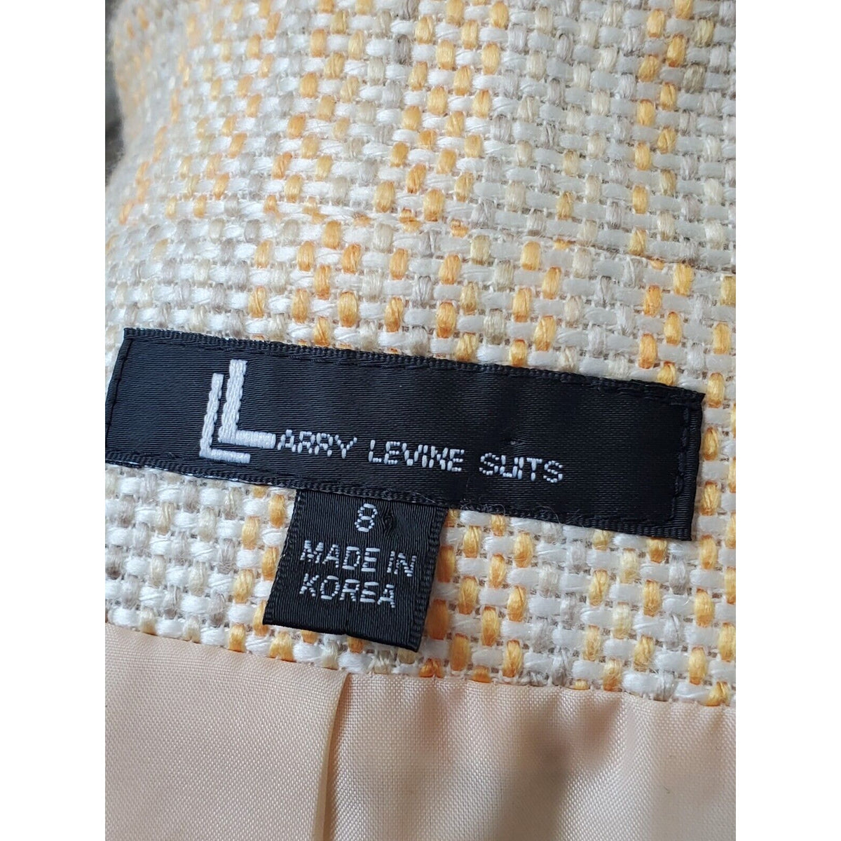 Larry Levine Yellow Long Sleeve Fringe Detailed Single Breasted Coat Size 8
