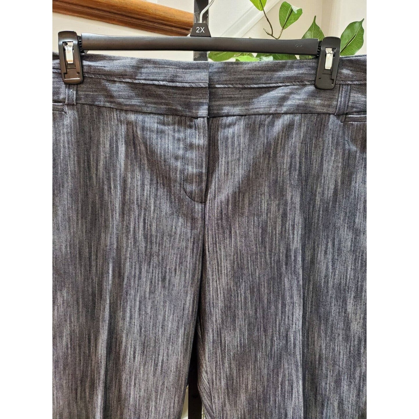 JW Women's Gray Cotton Mid Rise Zippered Straight Fit Casual Dress Pant Size 20W