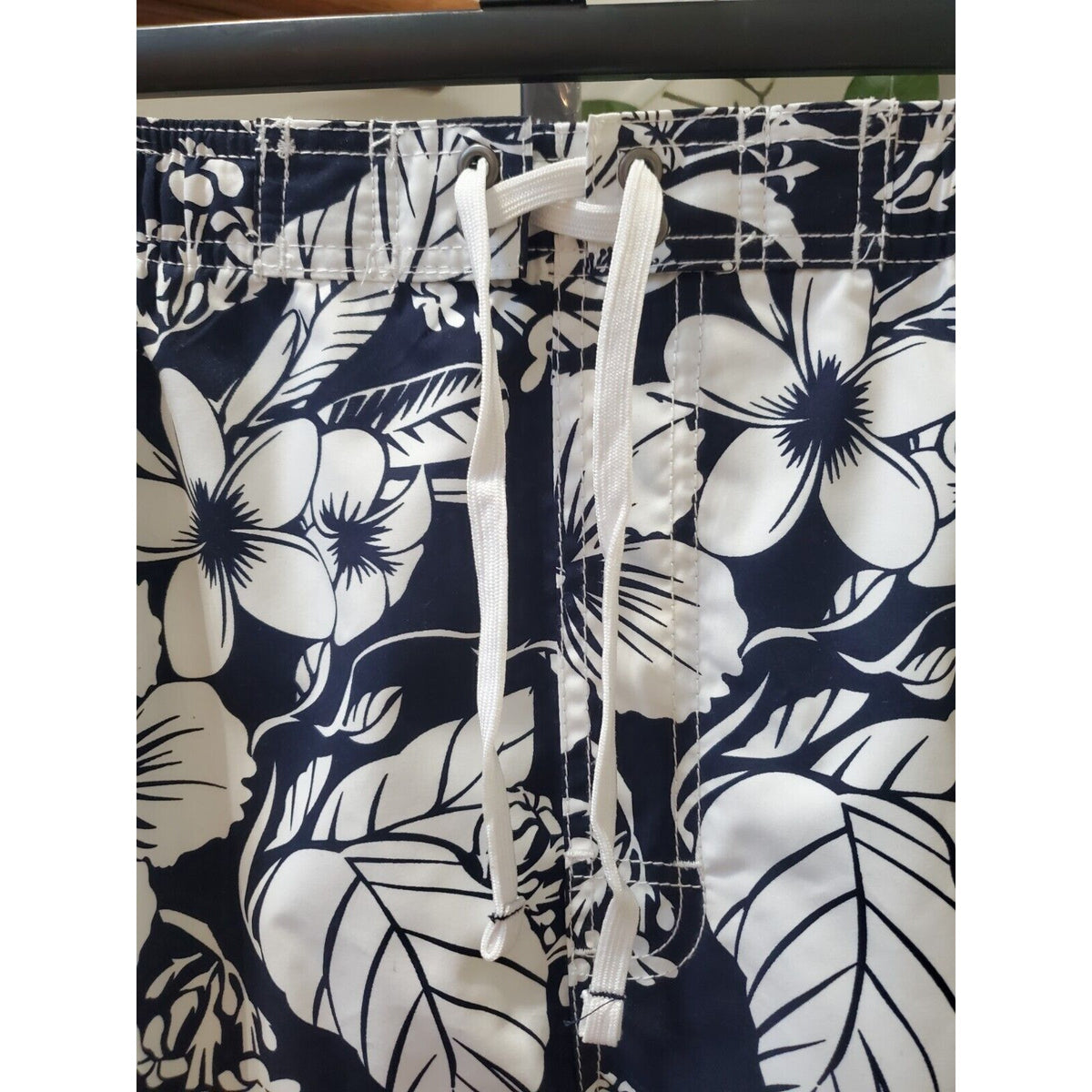 Roundtree & Yorke Men's Blue Floral Cotton Pull On Stretch Swimwear Shorts 1XB