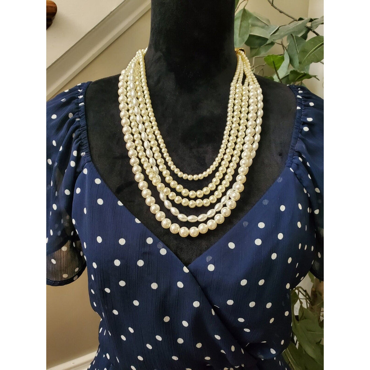 Trixxi Womens Small Polka Dot Mini Dress Navy White Flutter Sleeve Nautical L