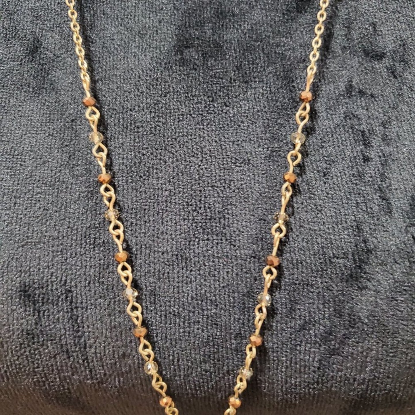 Womens Tassel  Long Gold with Faux Pearl Pendant Necklace