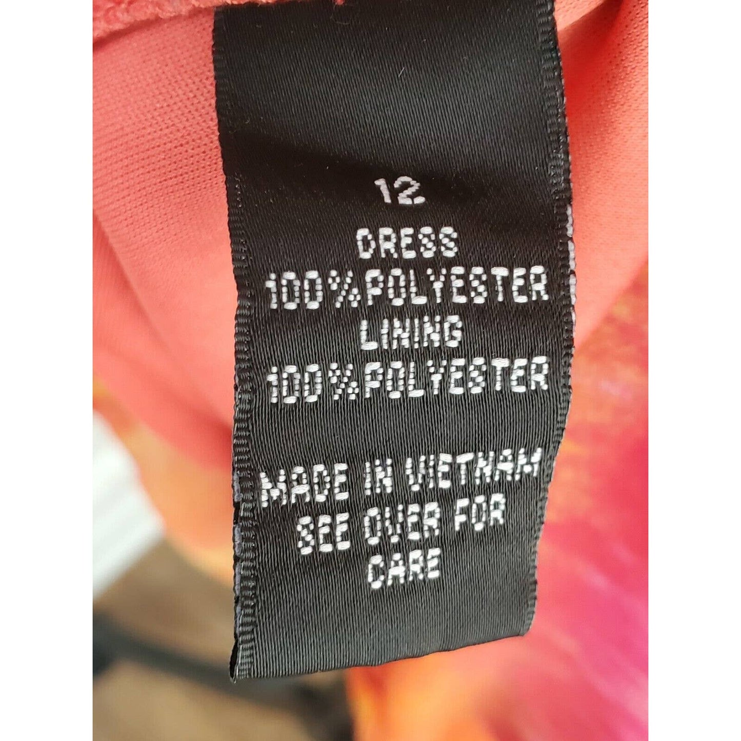 AGB Women Multicolor Polyester Round Neck Sleeveless Knee Length Dress Size 12