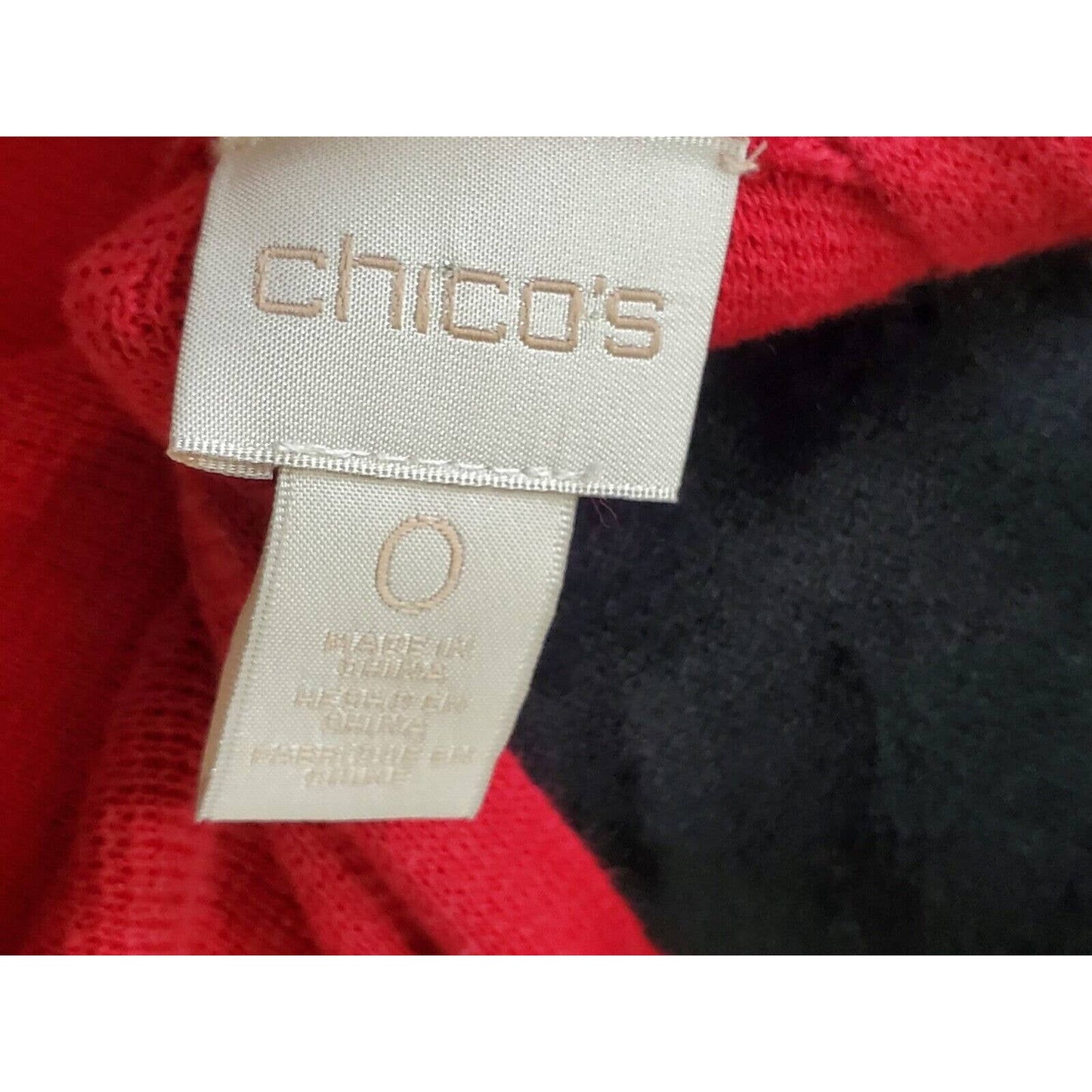 Chico's Women's Red 100% Cotton Sleeveless Open Front Cardigan Sweater Size S