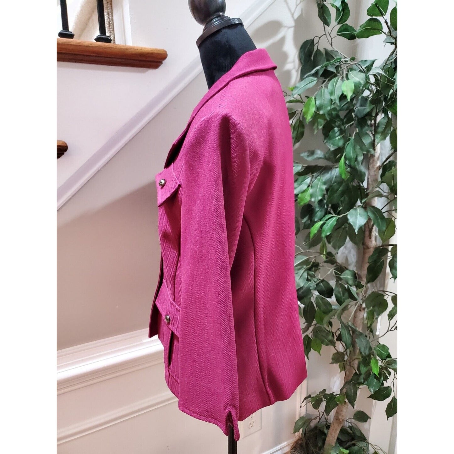 R&K Women Purple 100% Polyester Single Breasted Long Sleeve Top & Coat Size 10