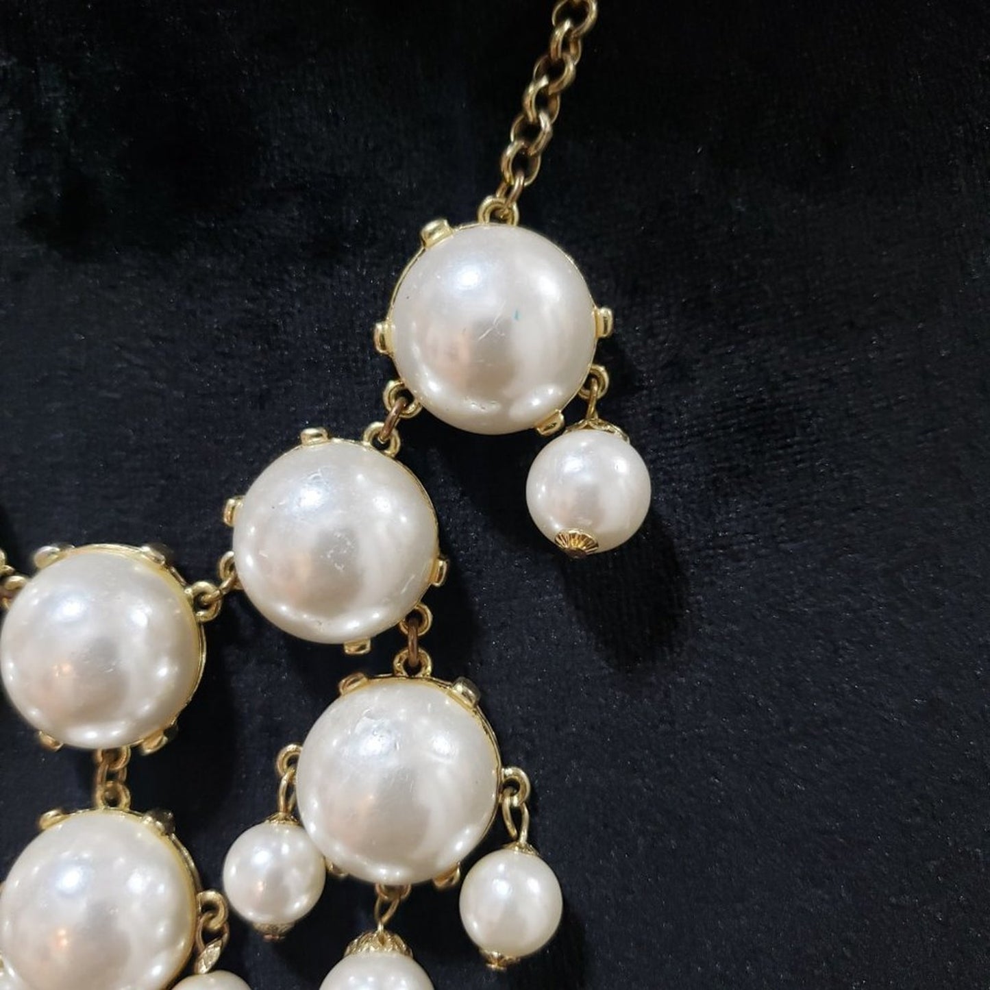 Women's White Drop Round Shape Beaded Statement Stylish Necklace