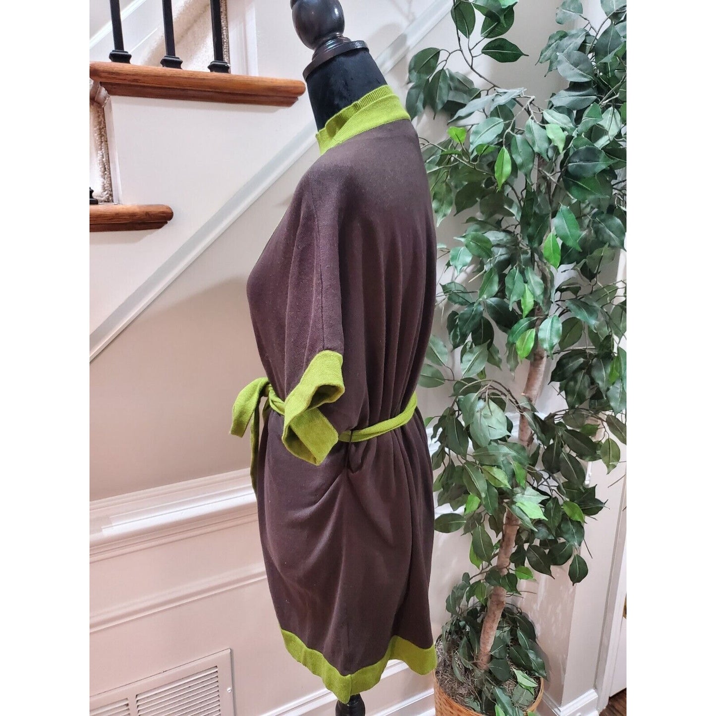 Ellen Tracy Women's Cotton Short Sleeve Top & Cardigan Sweater 2 Pc's Set Large