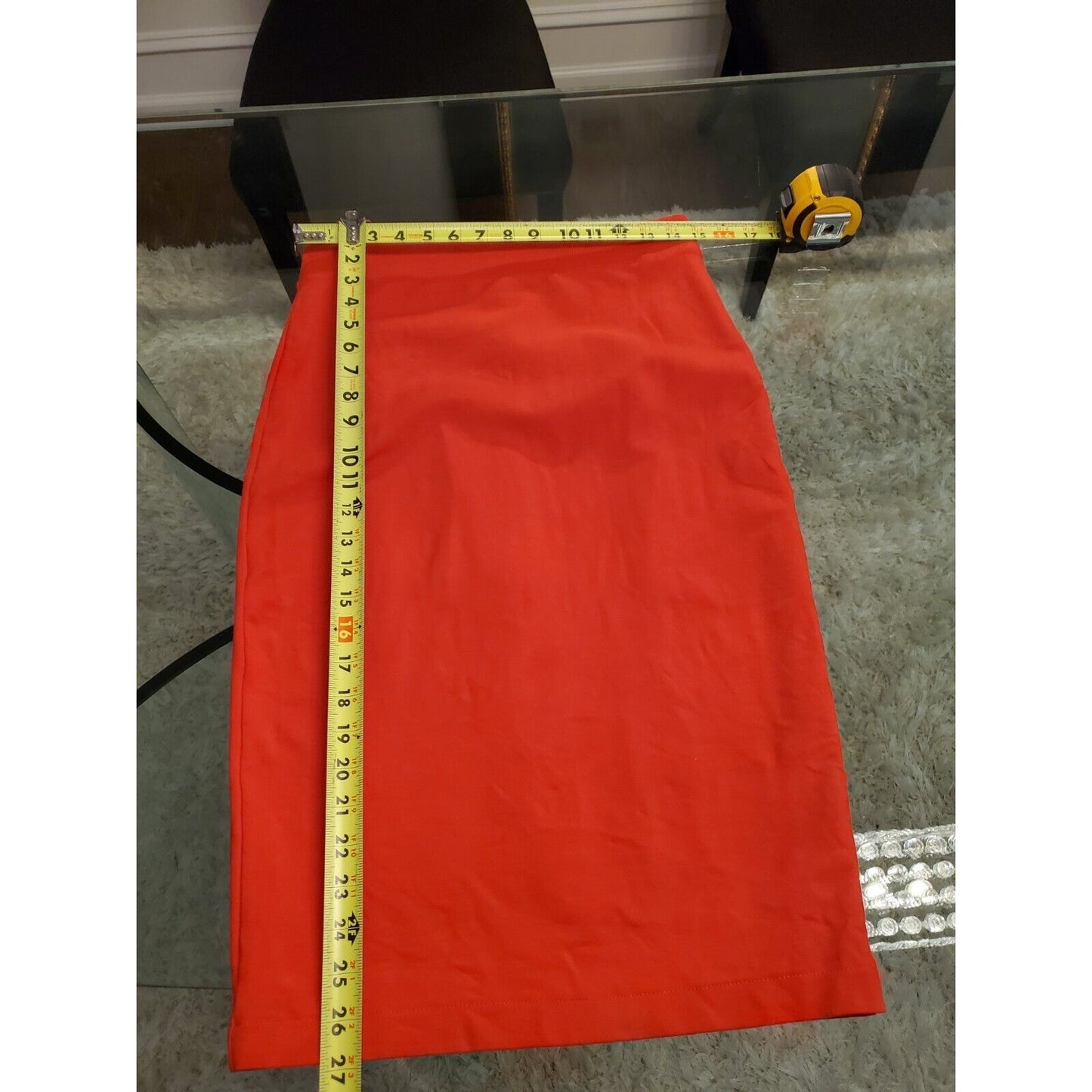 Banana Republic Women's Red Rayon Pencil & Straight Knee Length Skirt Size Small