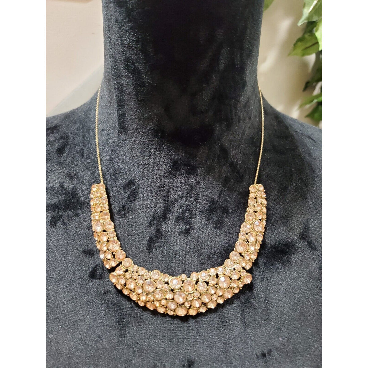 Women's Gold Bib Beads Gold Chain Statement Stylish Necklace