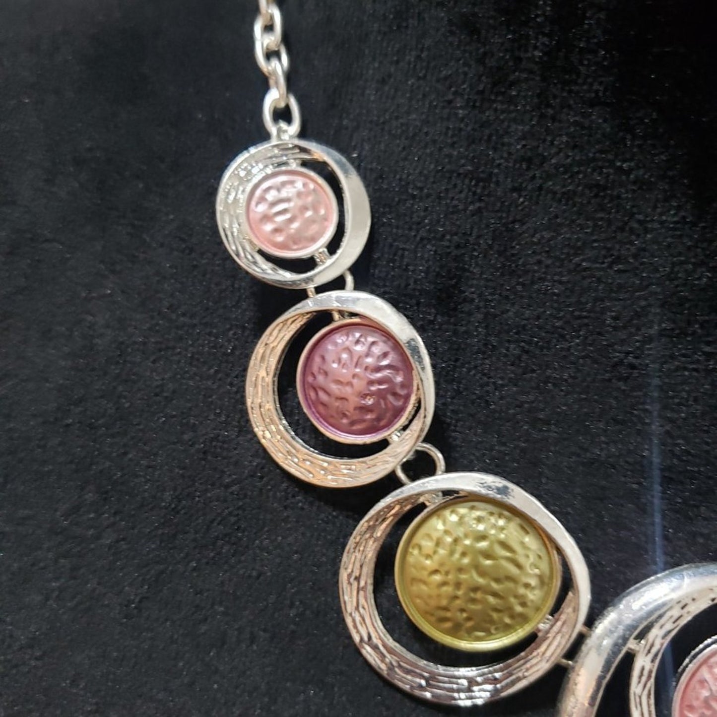 Womens Fashionable Zinc Alloy Round Decor Charm Necklace w/ Lobster Clasp