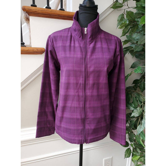 COUPE Collection Women's Purple Polyester Long Sleeve Full Zip Jacket Blazer L