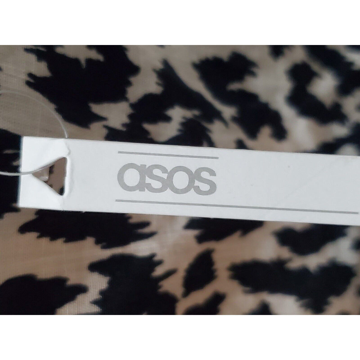 Asos Women's Black & White Cotton V-Neck Long Sleeve Knee Length Dress Size 10