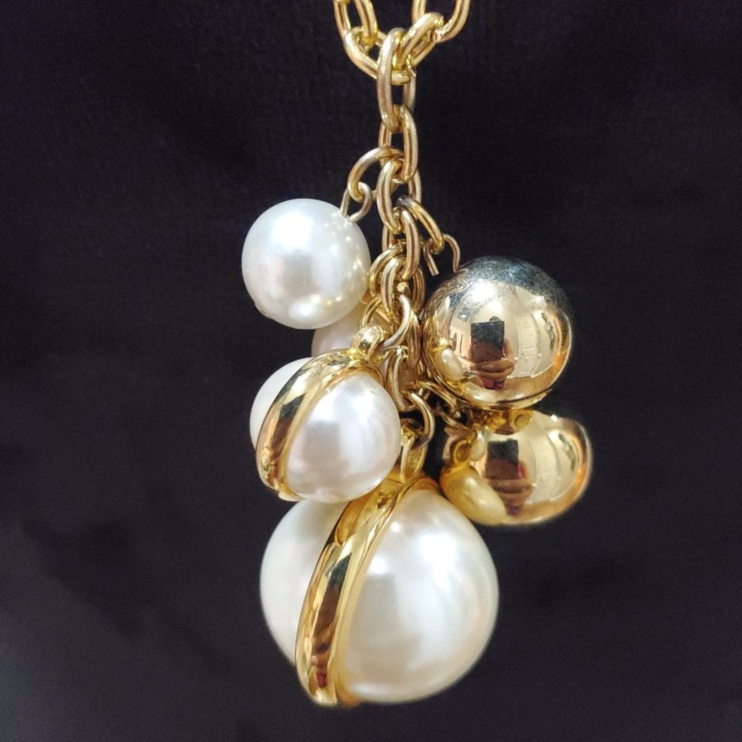 Women's Gold Tone Multi Pearl Beads Link Chain Fashion Jewelry Necklace
