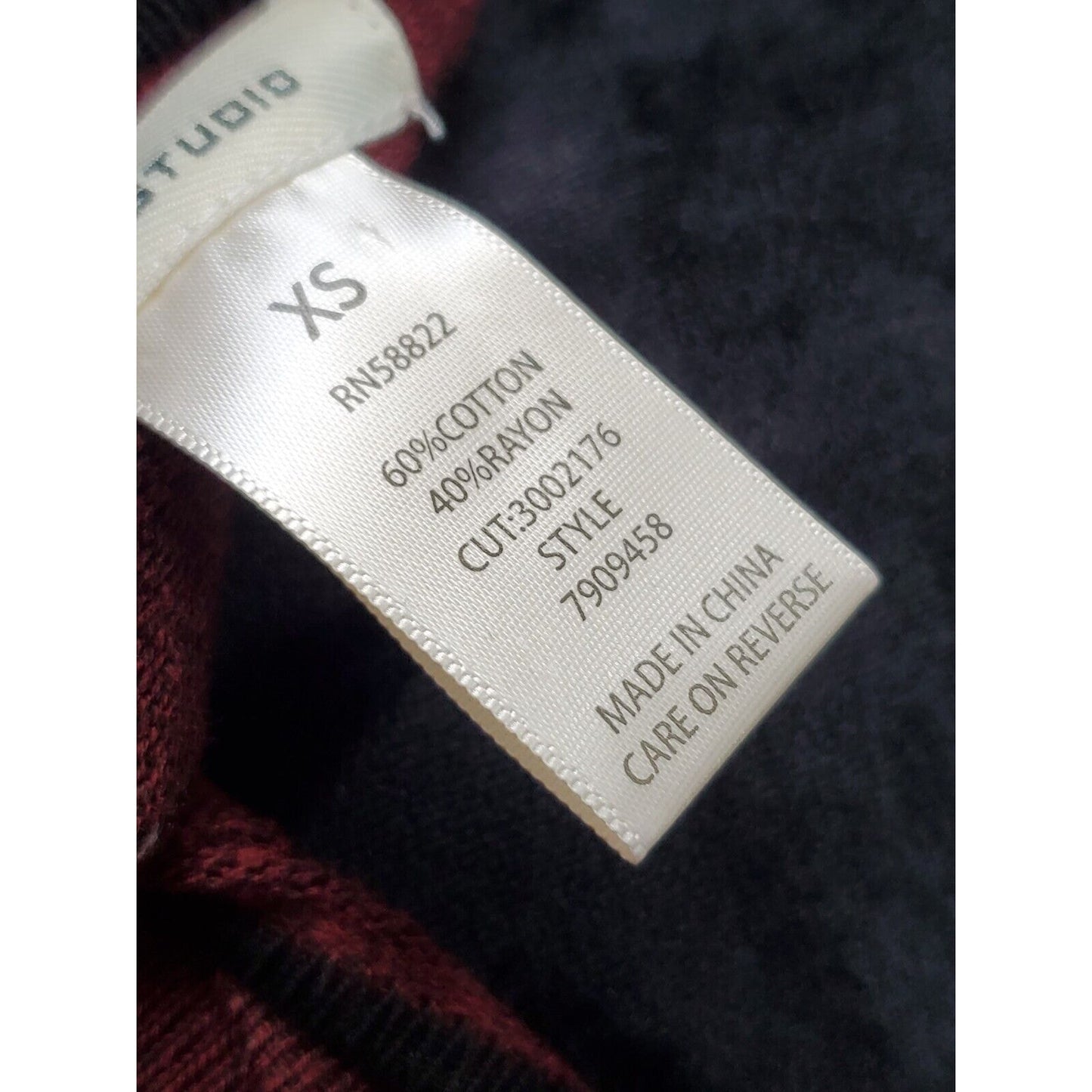 Max Studio Sweater Maroon Cotton Scoop Neck Long Sleeve Knee Length Dress XS