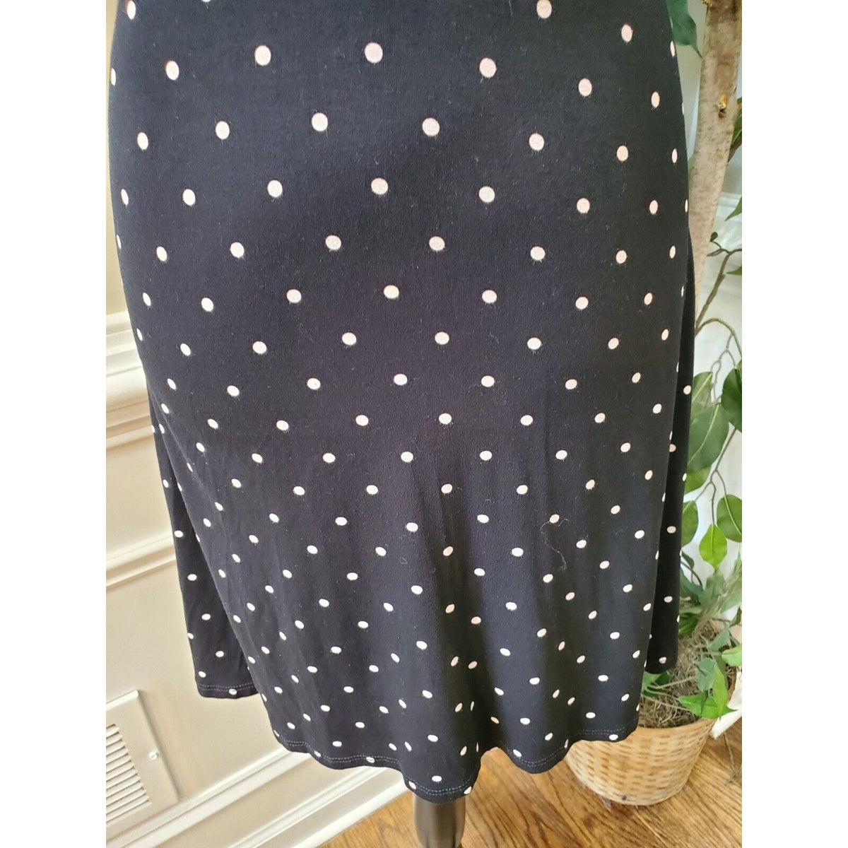 Miss Selfridge Women's Black Polyester V-Neck Short Sleeve Knee Length Dress 12