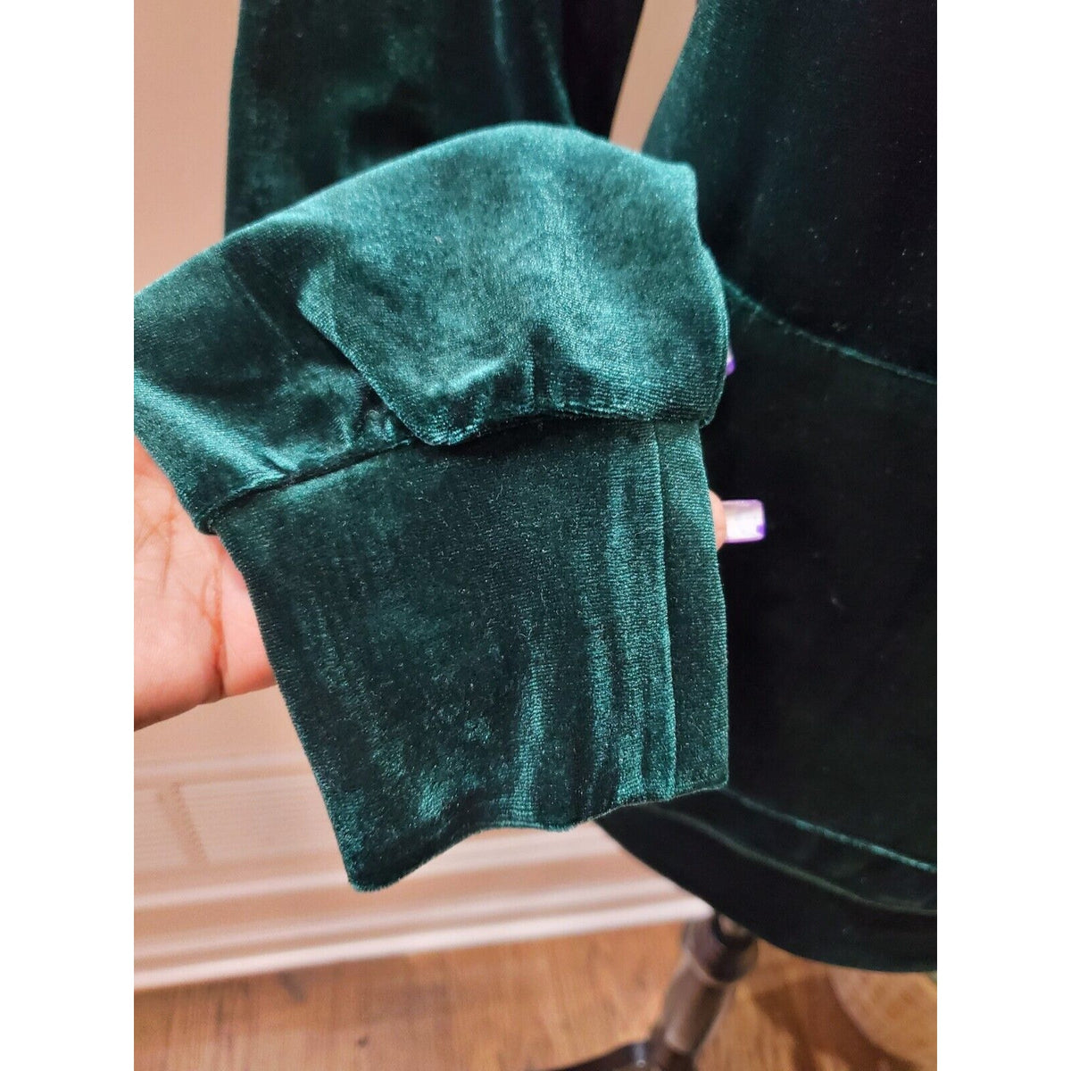Suzanne Betro Women's Green Polyester Round Neck Long Sleeve Casual Top Size 1X