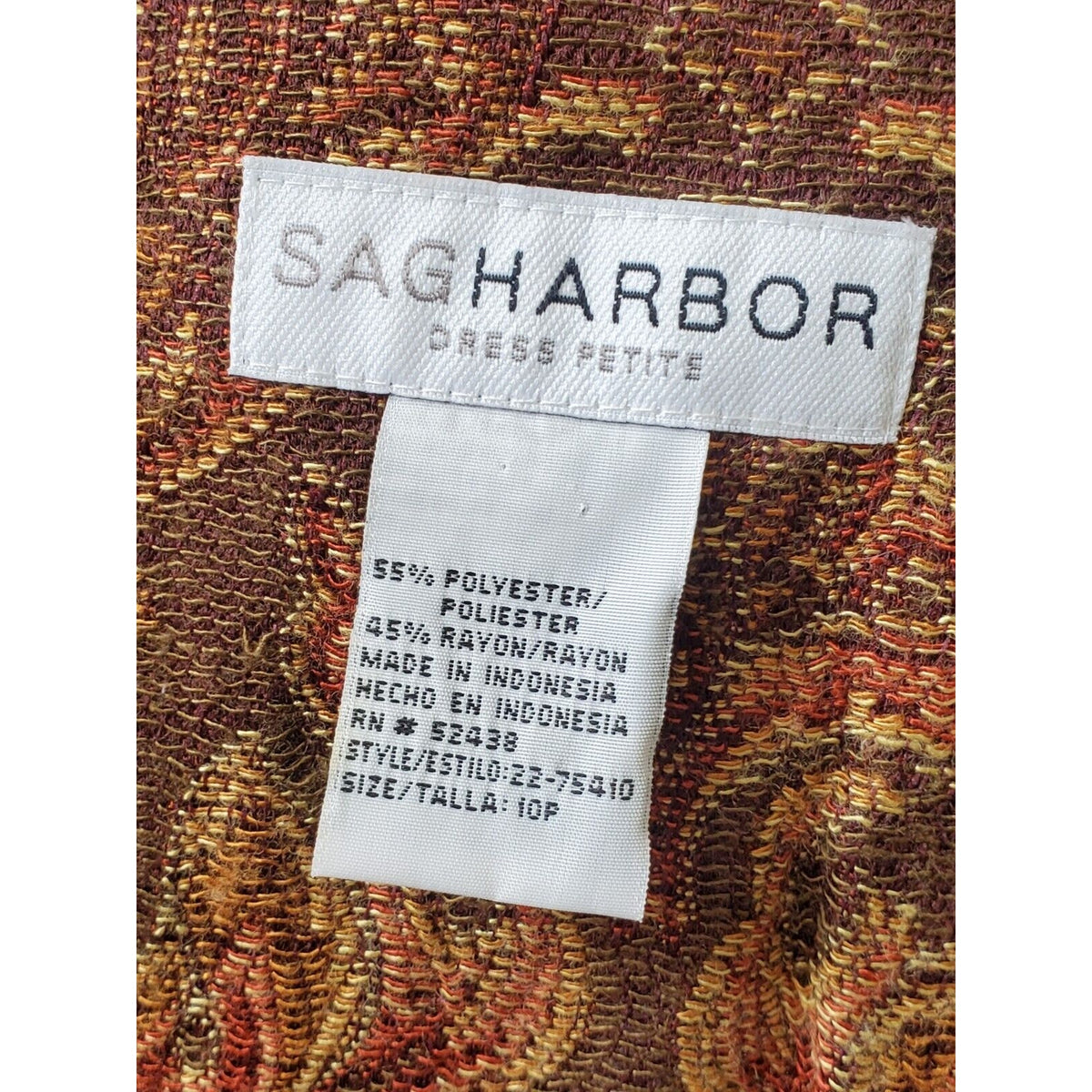 Sag Harbor Womens Brown Paisley Tapestry Button Front Jacket Blazer Size 10P