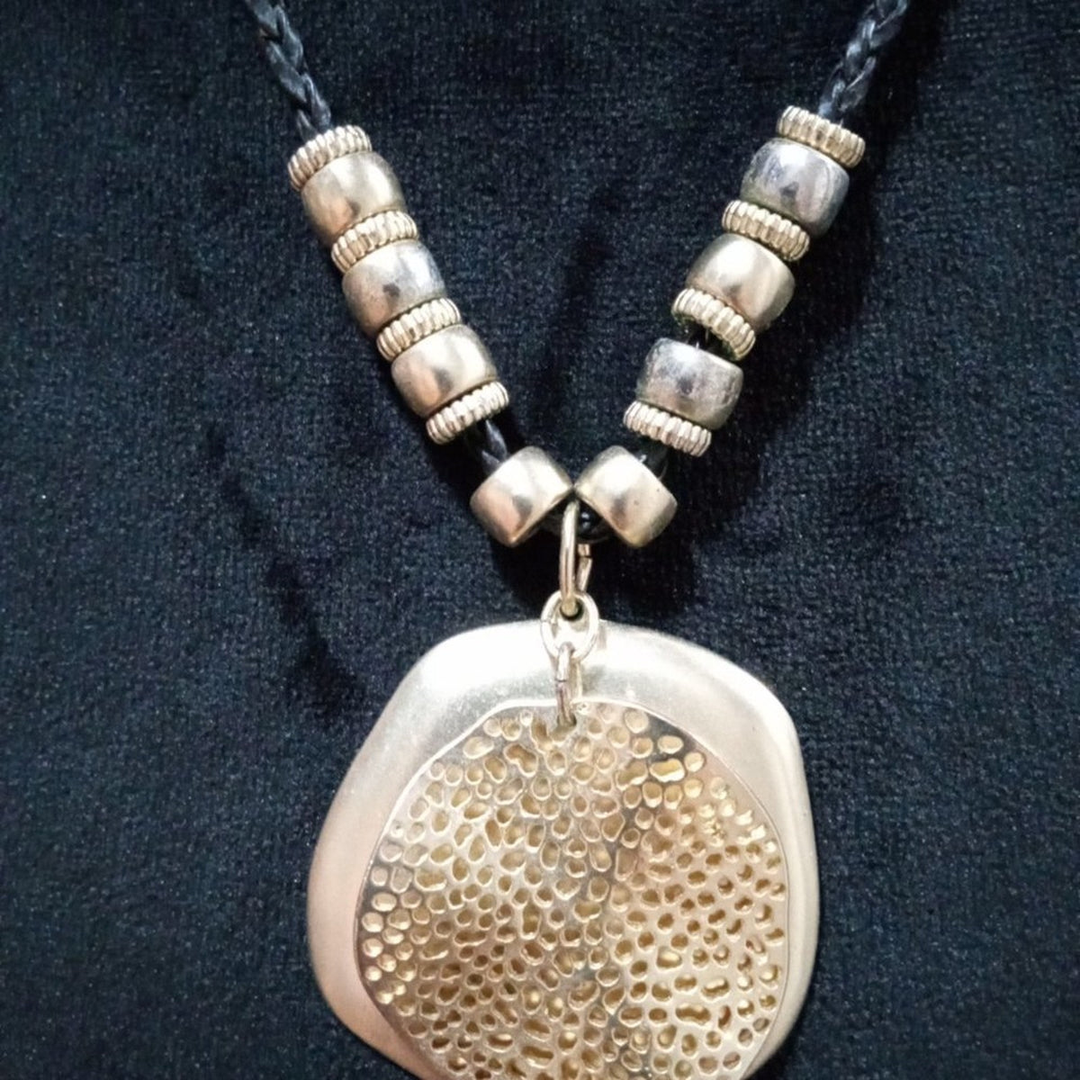 Womens Modern Fashion Chunky Gold Tone Pendant Necklace with Lobster Clasp