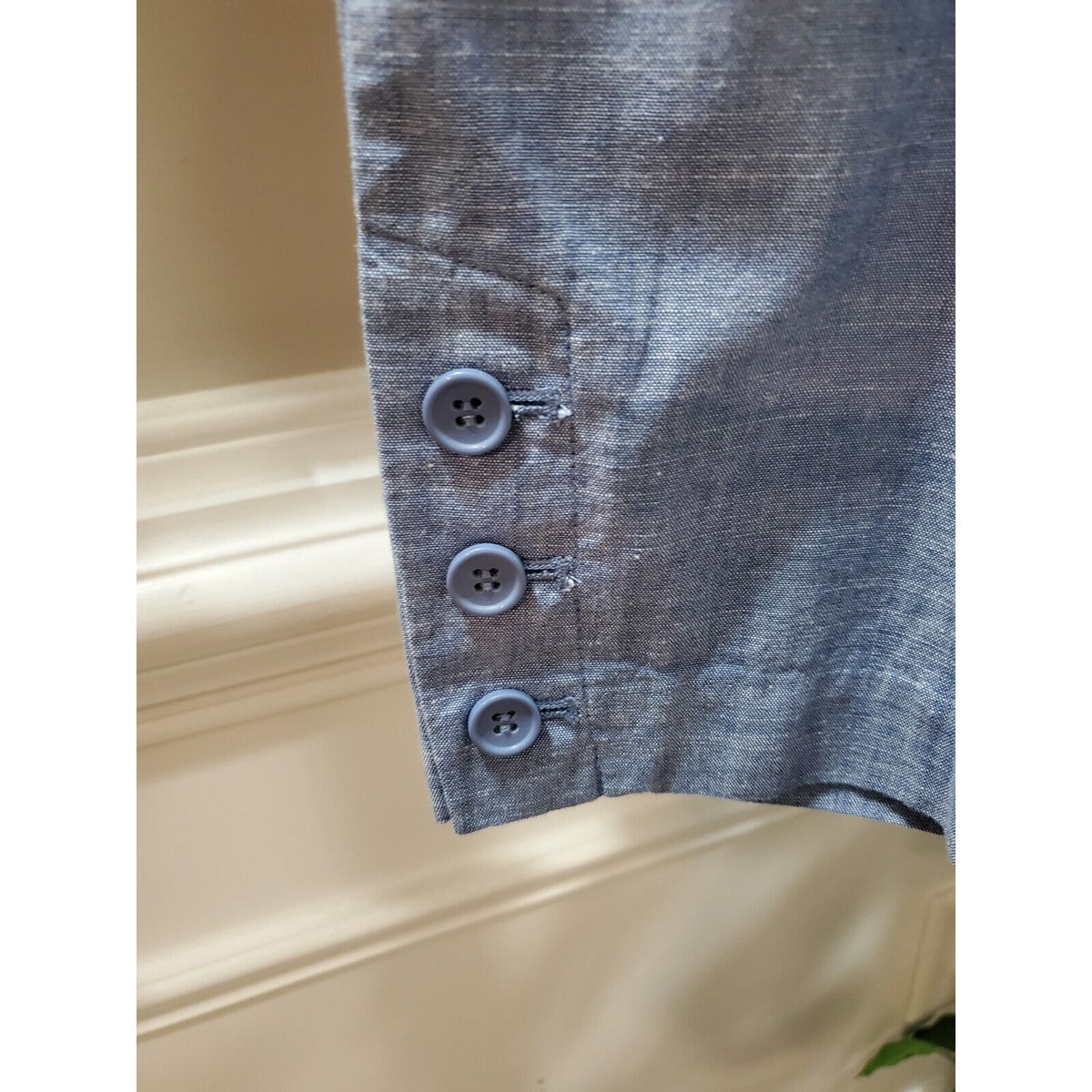 Talbots Womens Blue 100% Cotton Pockets Flat Front Straight Leg Pants Size 12P