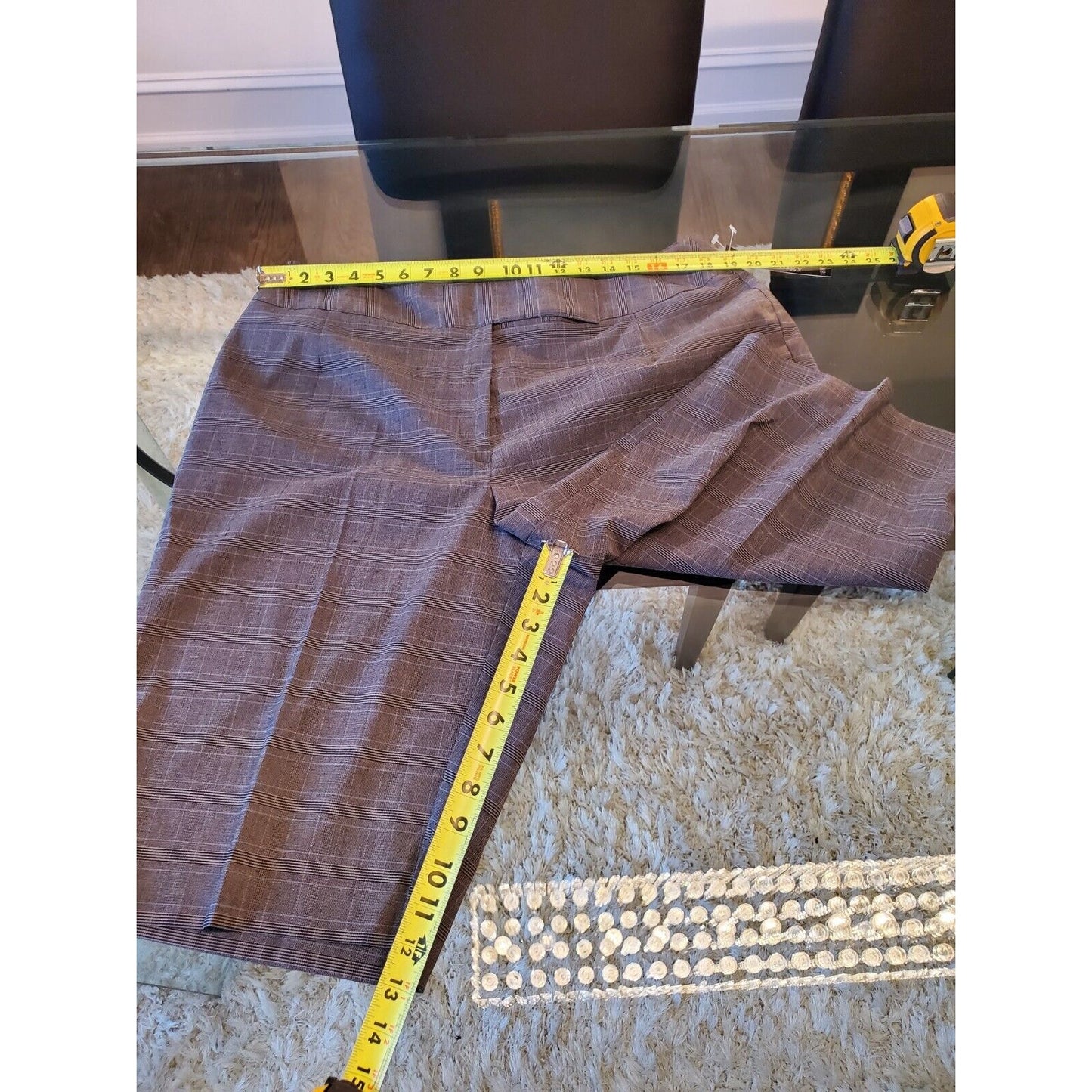 Pantology Women's Gray Plaid Polyester Pull On Mid Rise Casual Shorts Size 18W