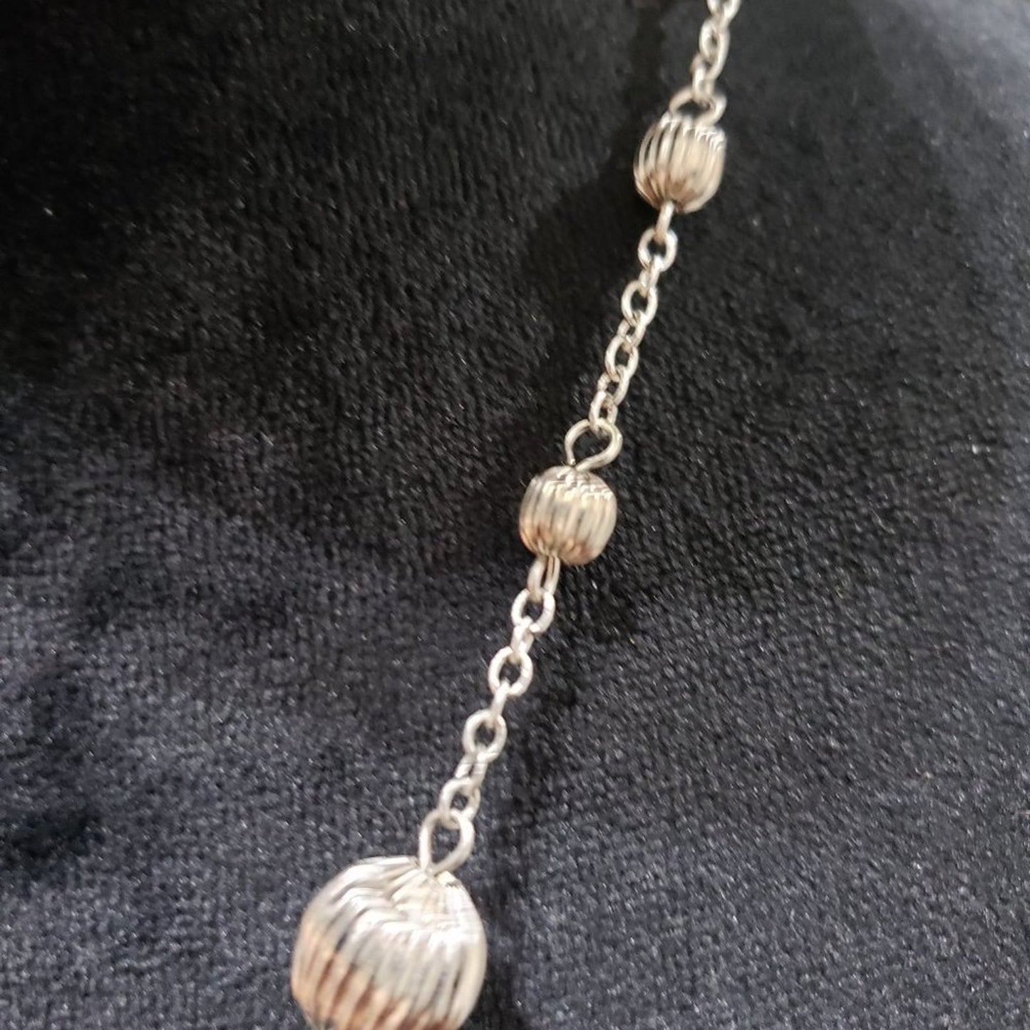 Women's Silver Stones Ball Tassel Chain Stylish Necklace
