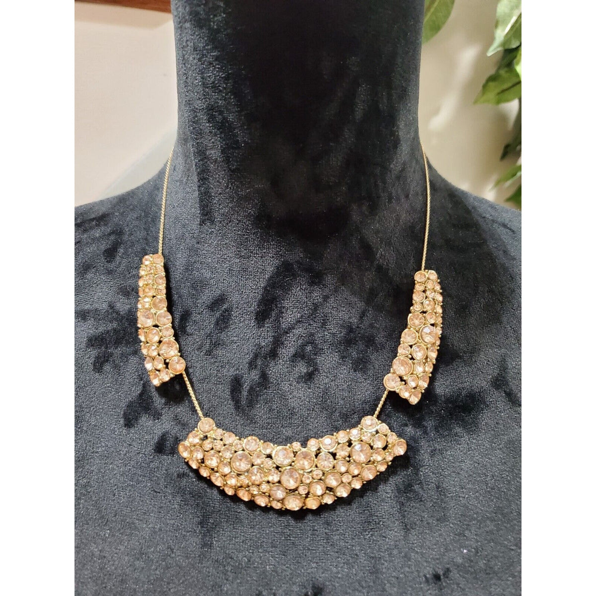 Women's Gold Bib Beads Gold Chain Statement Stylish Necklace