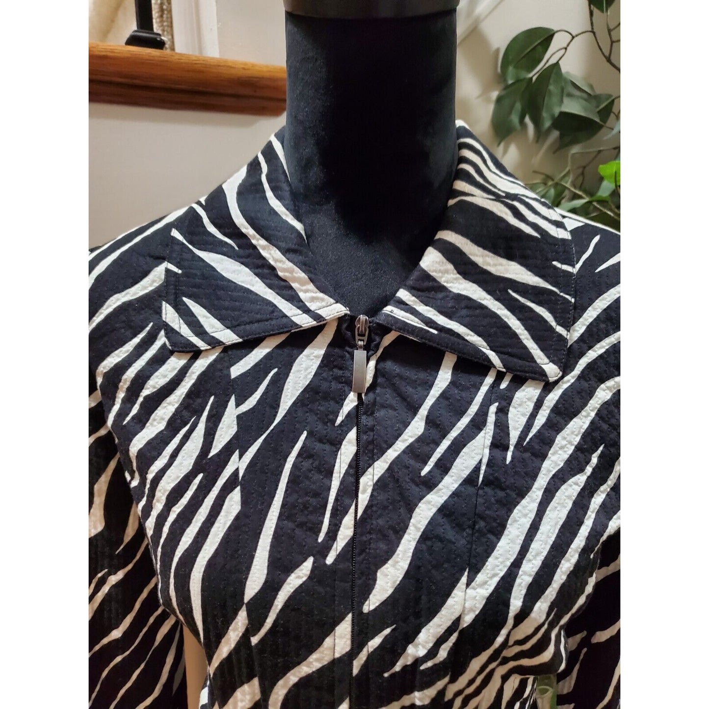 Requirements Women Black Cotton Long Sleeve Full Zip Front Casual Jacket Size S