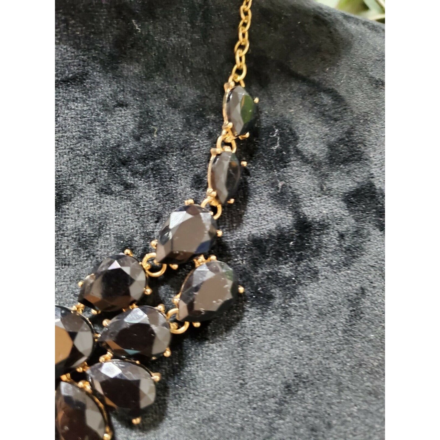 Black Stone Statement Necklace