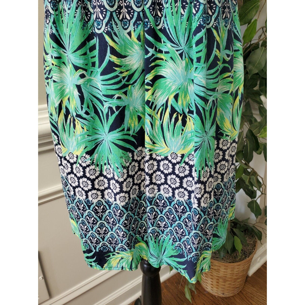 Old Navy Womens Multicolor Round Neck Sleeveless Drawstring Knee Length Dress S