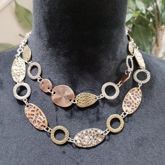 Womens Fashion Brown Paparazzi Trippin on Texture Necklace with Lobster Clasp