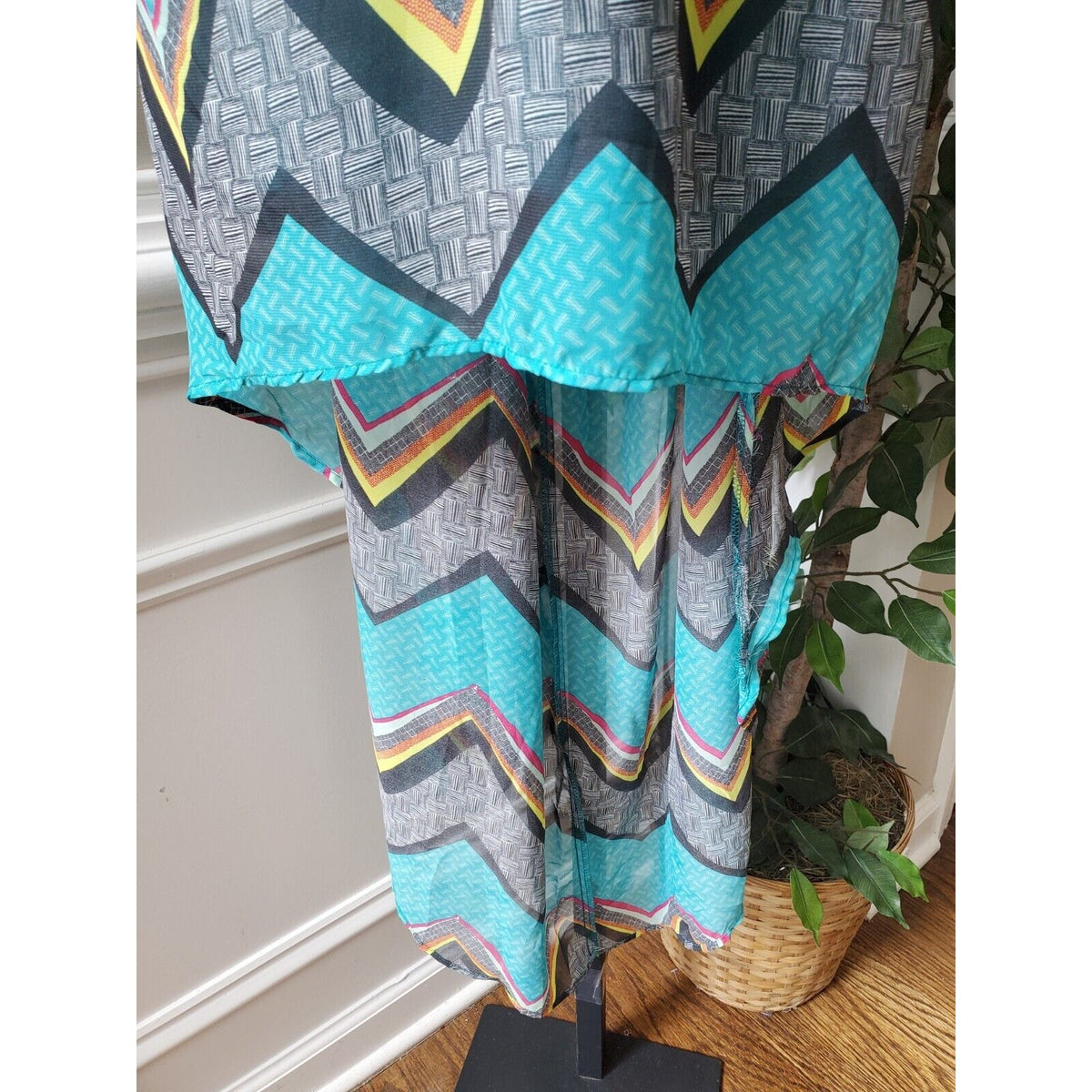 No Boundaries Women's Blue Polyester V-Neck Sleeveless Long Maxi Dress Size XXL