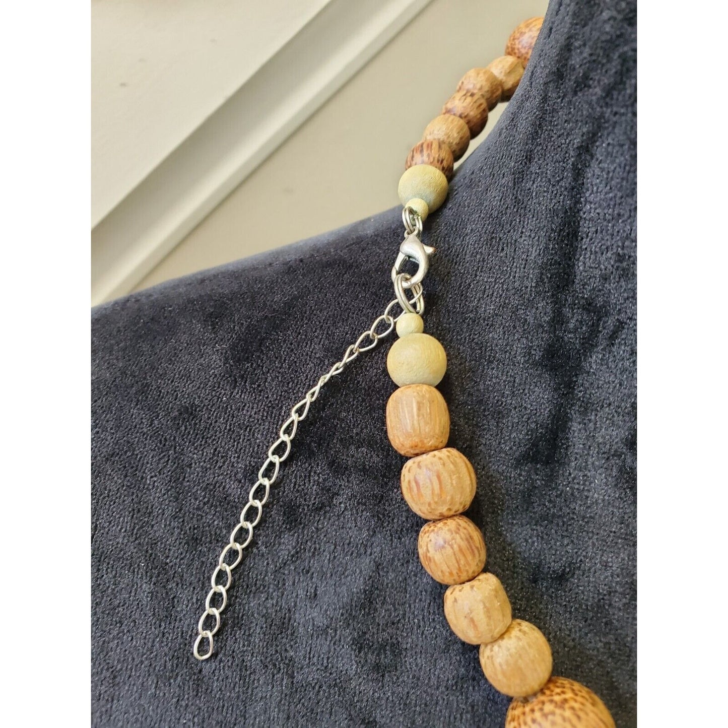 Wood and Seed Beads with Resin Necklace by Kathy Gelfand
